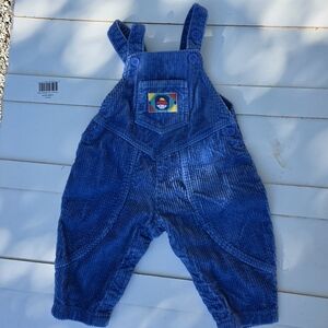Vibrant Vintage Blue Kids Corduroy Overalls